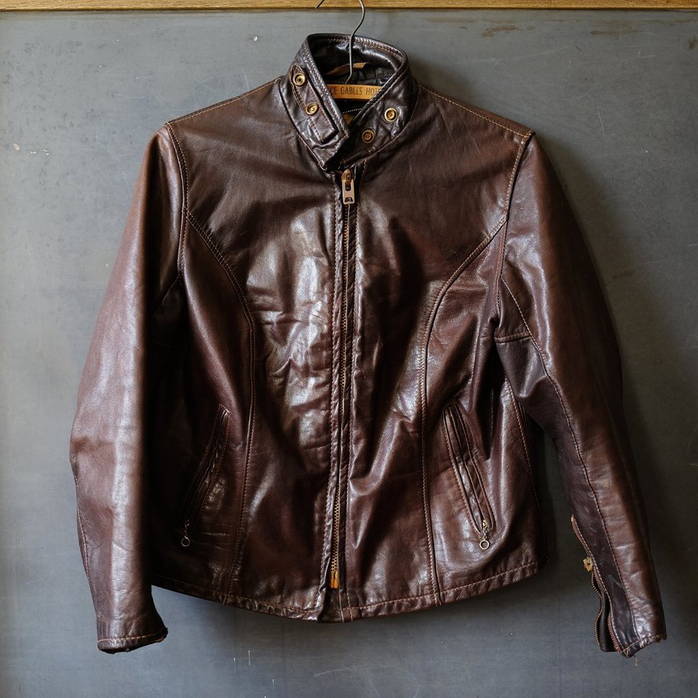 Vintage Schott Women's Café Racer Jacket, Brown